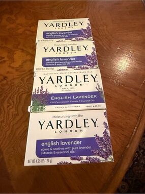 SET OF 4 Yardley English Lavender Bar Soap Lardley London Bars 4.25 oz